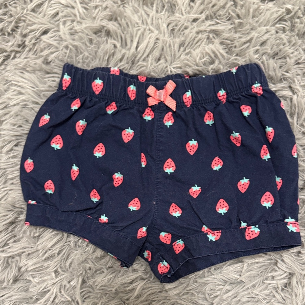 Child of Mine Navy Shorts with Strawberry Print